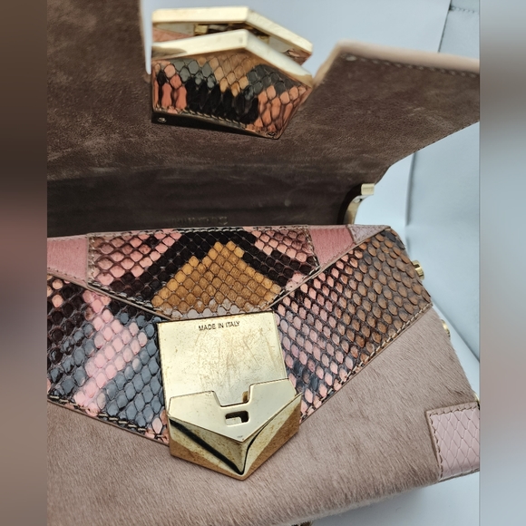 Jimmy Choo Pink Python, Elaphe and pony Lockett shoulder bag - Picture 4 of 6